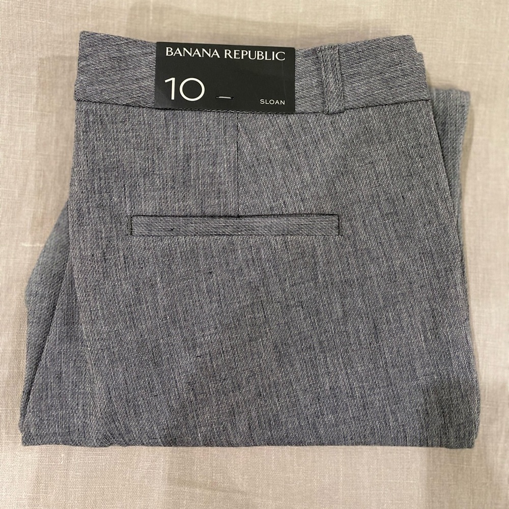 Banana Republic dark charcoal textured ankle-length pants